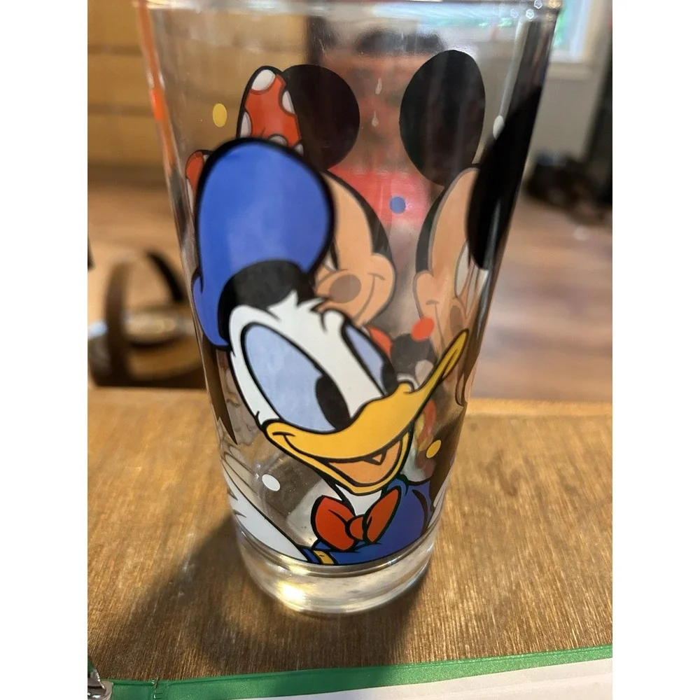 VTG Mickey Minnie Donald Duck Walt Disney Anchor‎ Hocking Tall Drinking Glass